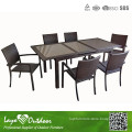 Hot Sale Aluminum Rattan Dining Extension Table Set for Home & Harden